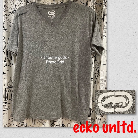 Ecko Unltd. Short Sleeve V-neck TeeHeather Gray T-shirt Size 2X 2XL - Picture 10 of 16